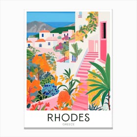 Rhodes Islands Travel Poster Canvas Print