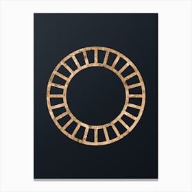 Abstract Geometric Gold Glyph on Dark Teal n.0002 Canvas Print