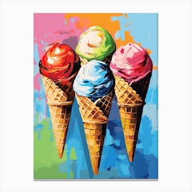 Retro Ice Cream Colour Pop  3 Canvas Print