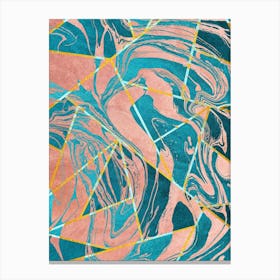 Abstract Geometric Marble Painting Canvas Print