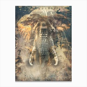 Poster Elephant African Animal Illustration Art 04 Canvas Print