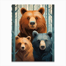 Bears In The Woods Canvas Print