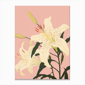 Lilies Flower Big Bold Illustration 4 Canvas Print