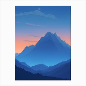 Misty Mountains Vertical Composition In Blue Tone 185 Canvas Print