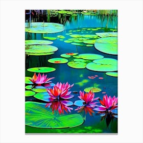 Pond With Lily Pads Water Waterscape Pop Art Photography 1 Canvas Print
