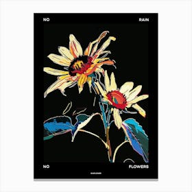 No Rain No Flowers Poster Sunflower 4 Canvas Print