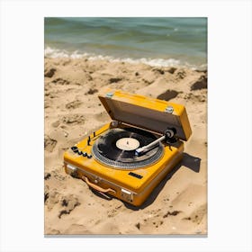 Turntable On The Beach Canvas Print