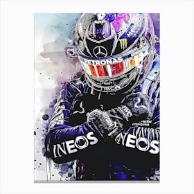 Lewis Hamilton Painting Racing Canvas Print