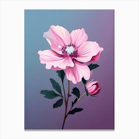 Pink Anemone Flower Canvas Print