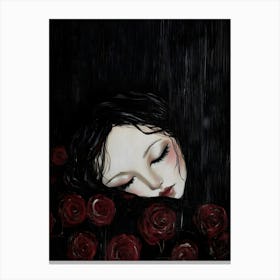 Roses In The Rain Canvas Print