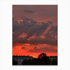 Red Sky At Night, Shepherds Delight, Łódź Canvas Print