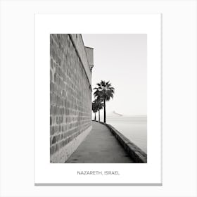 Poster Of Rhodes, Greece, Photography In Black And White 1 Canvas Print