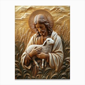 Jesus With Sheep 3 Toile