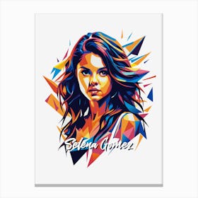 Selena Gomez 02 Portrait Music Icon WPAP Pop Art Style Canvas Print