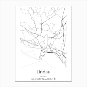 Lindau,Germany Minimalist Map Canvas Print