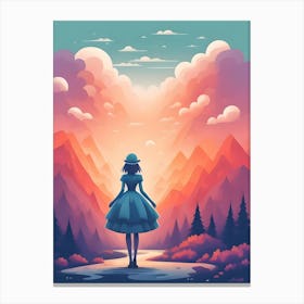 Girl In The Mountains Canvas Print