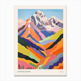 Grossglockn Austria 2 Colourful Mountain Illustration Poster Canvas Print