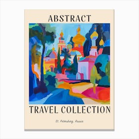 Abstract Travel Collection Poster St Petersburg Russia 1 Canvas Print