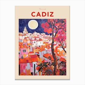 Cadiz Spain 6 Fauvist Travel Poster Canvas Print