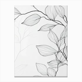 Black And White Leaves 2 Canvas Print