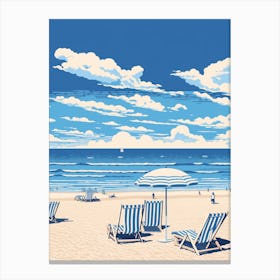 A Screen Print Of Cable Beach Australia 1 Canvas Print