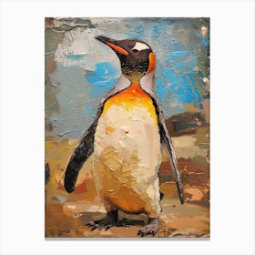 Galapagos Penguin Phillip Island The Penguin Parade Colour Block Painting 3 Canvas Print