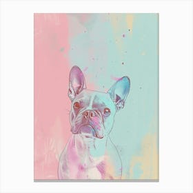 French Bulldog Pastel Line Painting Canvas Print