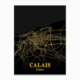 Calais Gold City Map 1 Canvas Print