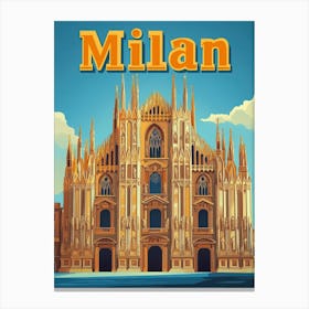 Aihrgdesign A Vintage Travel Poster Of Milan Canvas Print