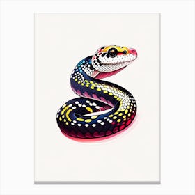 Speckled Kingsnake Tattoo Style Canvas Print