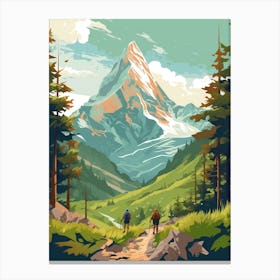 Eiger Trail Switzerland 1 Vintage Travel Illustration Canvas Print