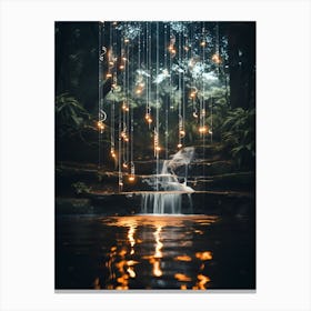 Musical Fairy Lights In The Forest Canvas Print