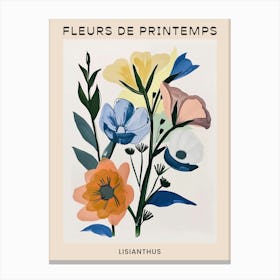 Spring Floral French Poster  Lisianthus 2 Canvas Print