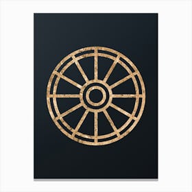 Abstract Geometric Gold Glyph on Dark Teal n.0003 Canvas Print