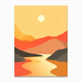 Sunset In The Mountains  Canvas Print