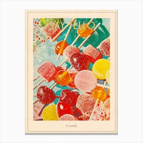 Candy Sweets Retro Collage 1 Poster Canvas Print