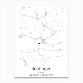 Bopfingen,Germany Minimalist Map Canvas Print