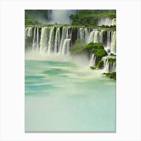 Iguazú Falls National Park Brazil Water Colour Poster Canvas Print