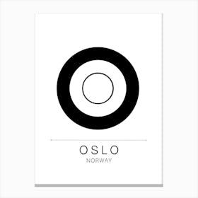 Oslo City Typography Canvas Print