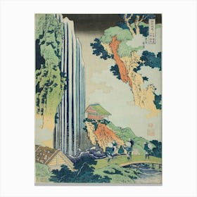 The Waterfall At Ono On The Kisokaidō Road (1832) , Katsushika Hokusai Canvas Print
