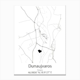 Dunaujvaros,Hungary Minimalist Map Canvas Print