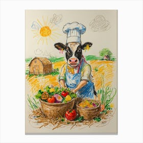 Chef Cow Canvas Print
