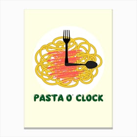 Pasta O Clock Canvas Print