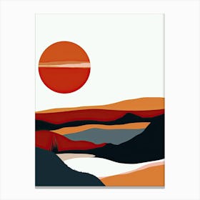 Sunset In The Desert, Simplicity Canvas Print