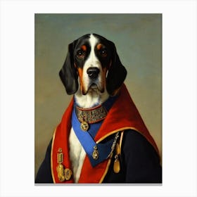 Bluetick Coonhound 2 Renaissance Portrait Oil Painting Canvas Print