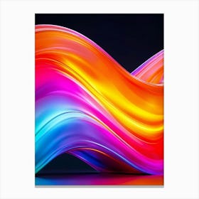 Vibrant 3d Abstract Design Capturing The Essence Of Flowing Signal Colors Gradientsweeping Through Canvas Print