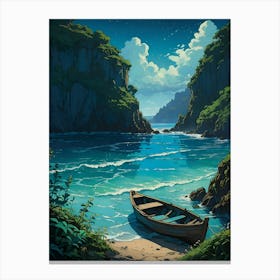 Boat On The Beach Canvas Print