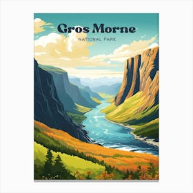 Gros Morne National Park Canada Travel Art Illustration Canvas Print