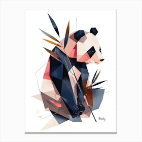 Geometric Panda, Minimalism, Cubism 1 Canvas Print