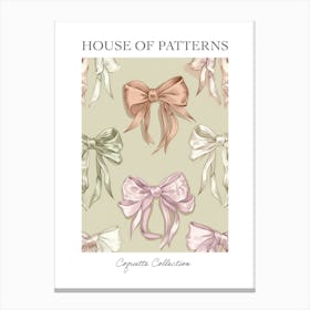 Coquette In Sage And Pink5 Pattern Poster Canvas Print